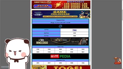 Live Draw Singapore Tercepat 4 Juli 2024 .